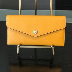 Mk Michael Kors Saffiano yellow snap wallet with coin purse